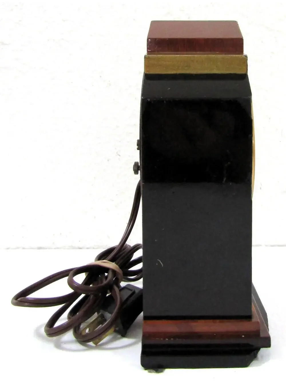 1930s Art Deco Sangamo Brown with Gold Accent Electric Clock